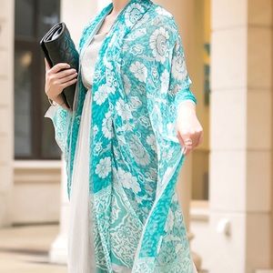 100% Silk XXL Boho Scarf Wrap Pareo Cover Up